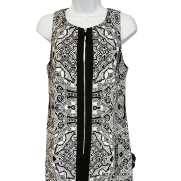 London Times Ladies Size 8 Sleeveless Multicolor Knee Length Zip Up Dress - Picture 1 of 11